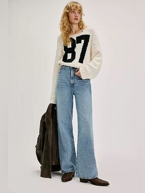 Free People x Levi’s Light Blue High-Rise Wide Leg Jeans